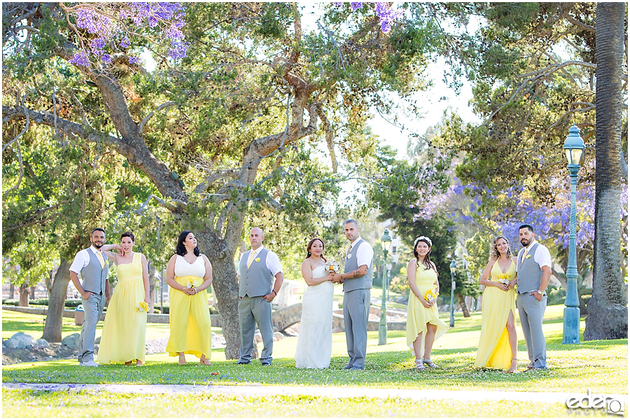 Wedding Party photo at Chula Vista Park on Third Avenue. 