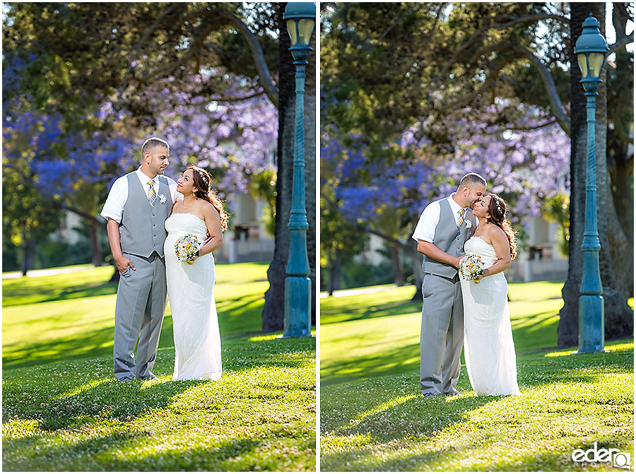 Wedding photos at Chula Vista Park on Third Avenue. 