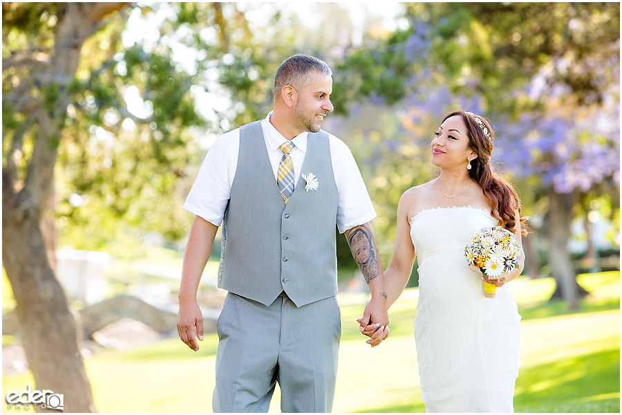 Wedding portraits at Chula Vista Park on Third Avenue. 