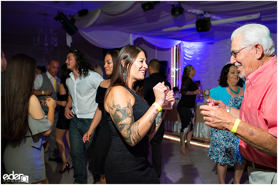 Dancing at wedding reception at Just Java in Chula Vista.