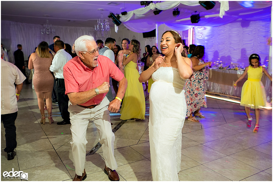 Dancing at wedding reception at Just Java in Chula Vista.