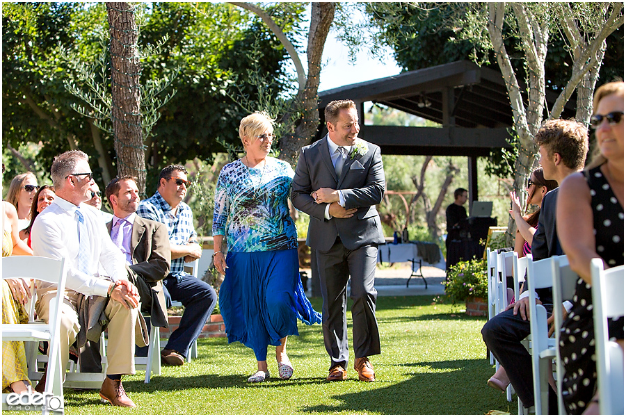 Rancho Bernardo Winery Wedding Wedding Ceremony groom and mom