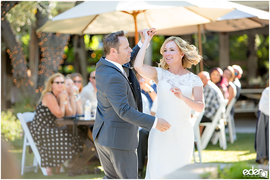 Rancho Bernardo Winery Wedding Reception first dance