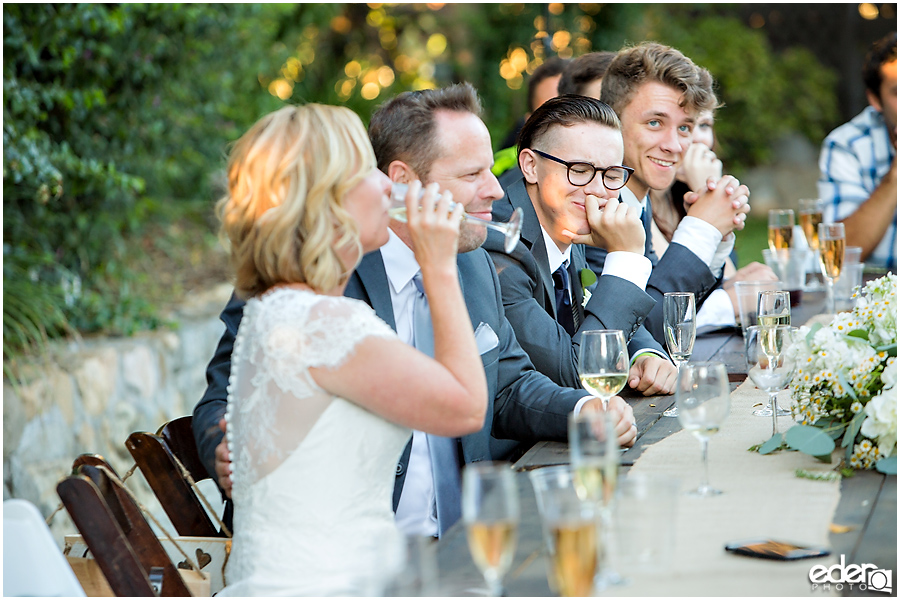 Rancho Bernardo Winery Wedding Reception toasts