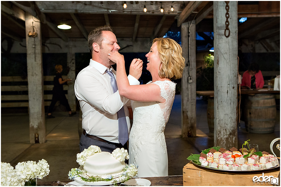 Rancho Bernardo Winery Wedding cake cutting