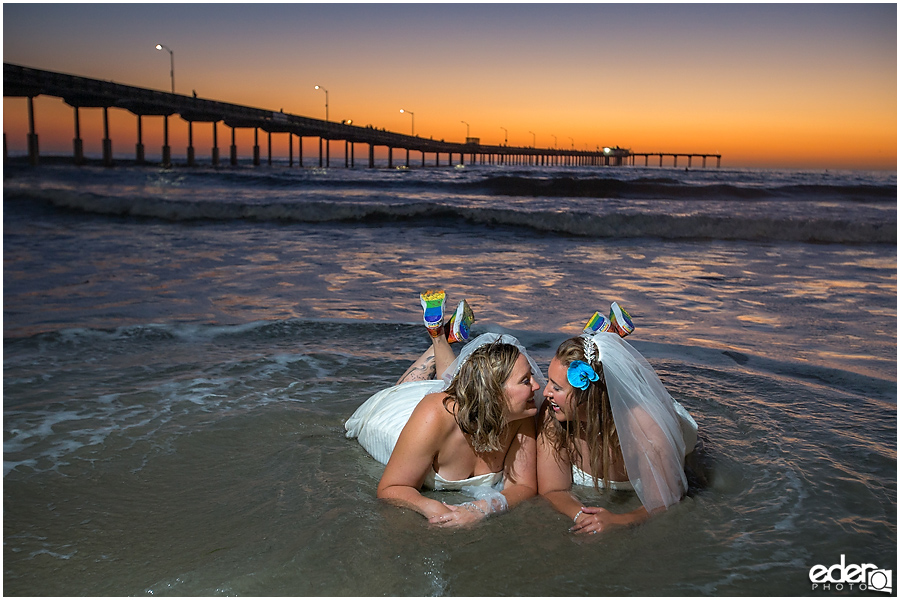 Sunset trash the dress session in San Diego, CA