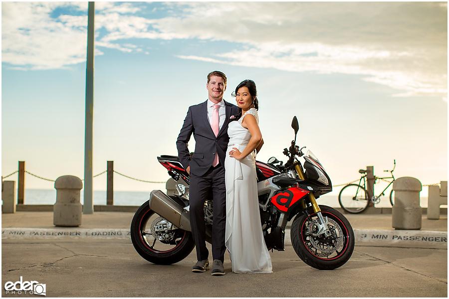 Motorcycle wedding photos in San DIego, CA. 