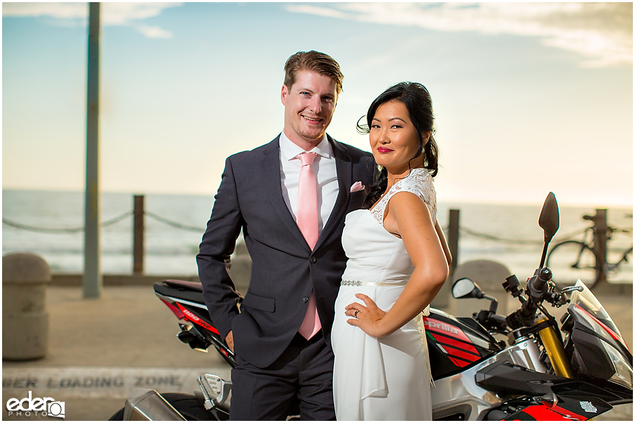 Motorcycle wedding photos in San DIego, CA. 