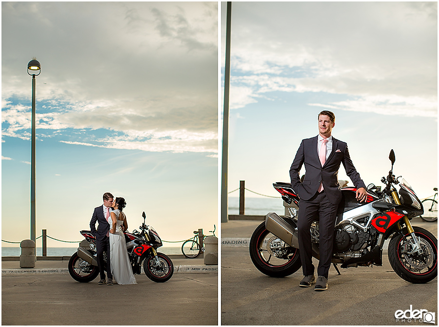 Motorcycle wedding photos in San DIego, CA. 