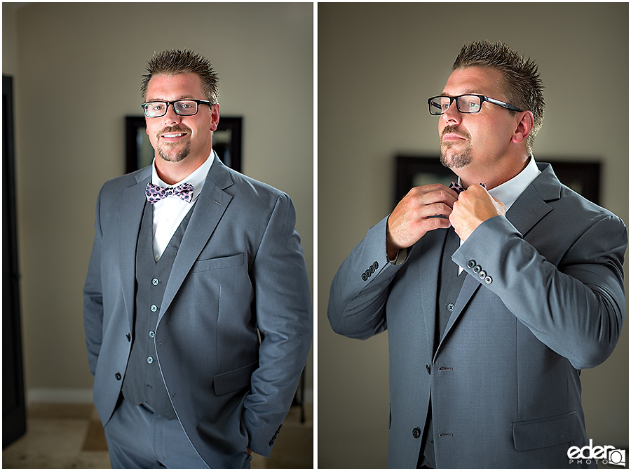 Groom Portraits for pool wedding.