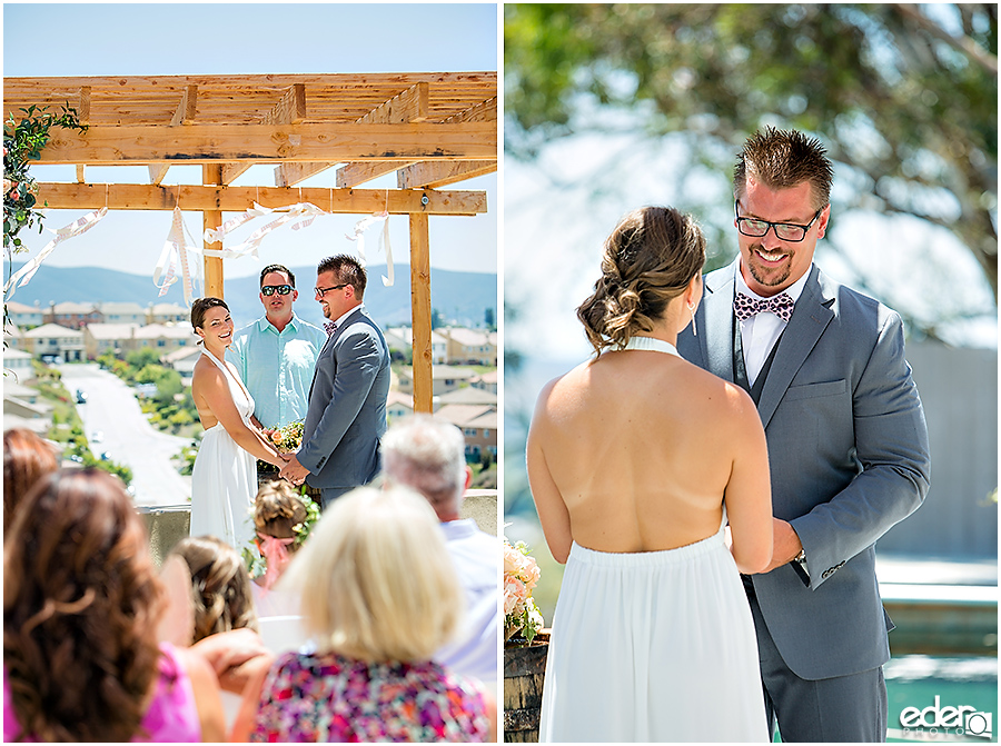 Pool wedding ceremony vows.