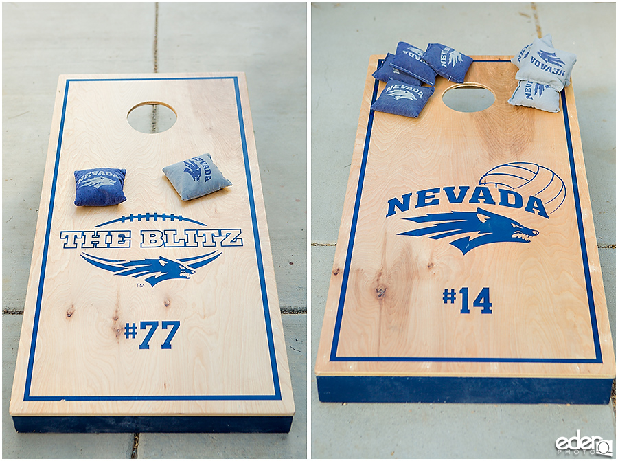 Pool wedding corn hole set. 