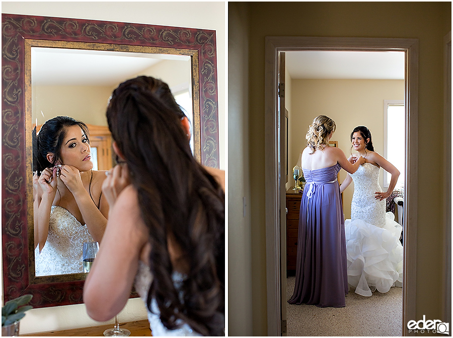 Vineyard Wedding bride getting ready