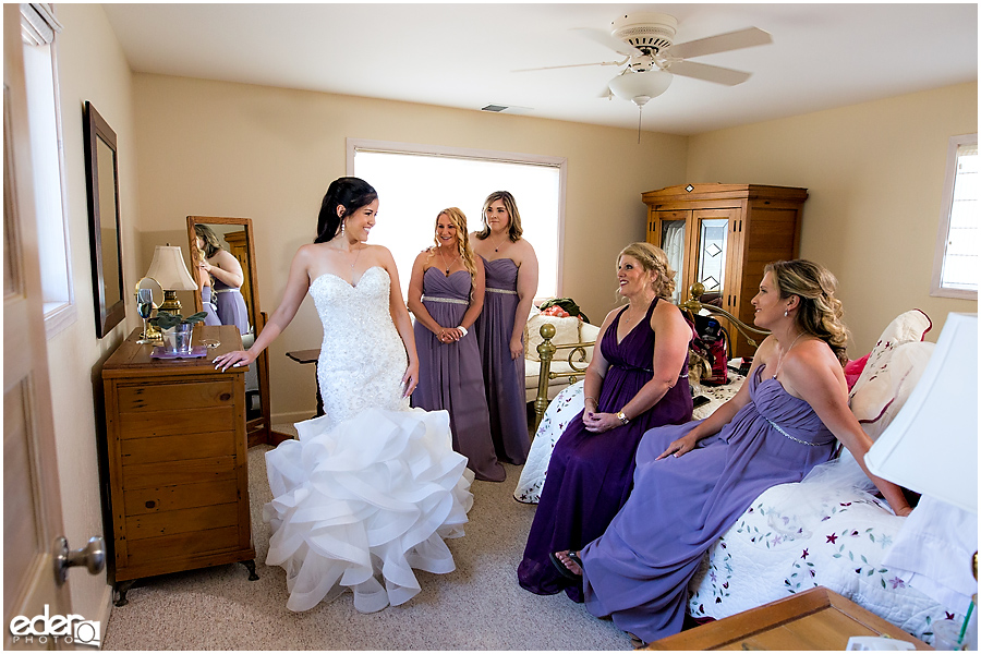 Vineyard Wedding bride getting ready