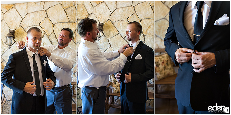 Vineyard Wedding groom getting ready