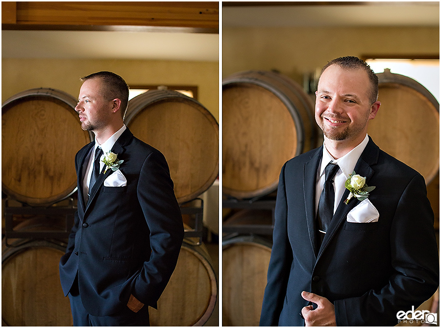 Vineyard Wedding groom portraits