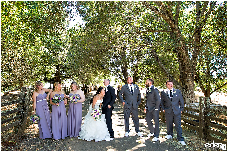 Vineyard Wedding party portraits.