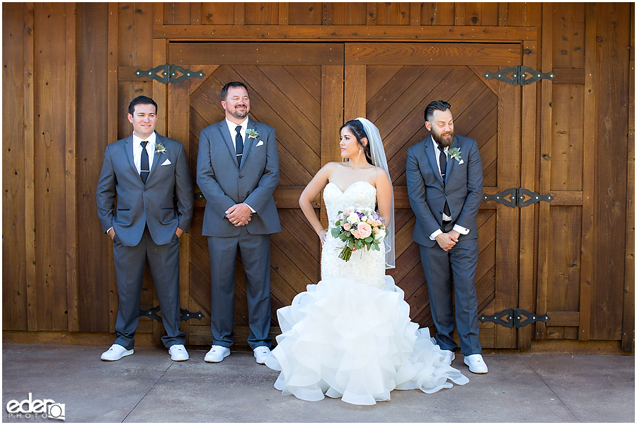 Vineyard Wedding party portraits.