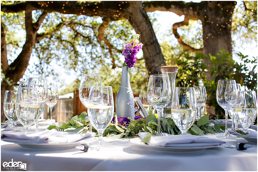 Vineyard Wedding reception details.