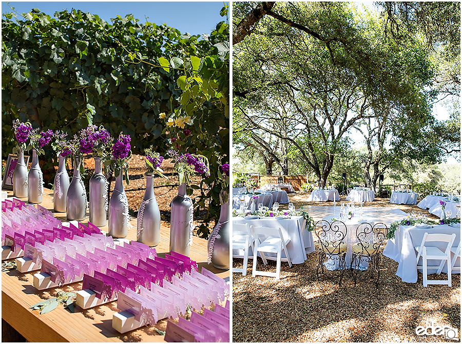 Vineyard Wedding reception details.