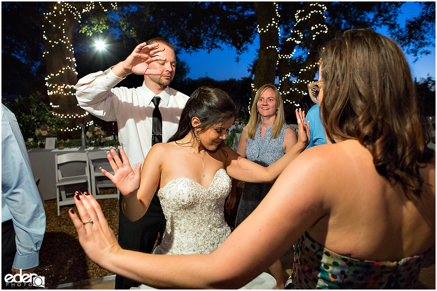 Vineyard Wedding reception dancing.