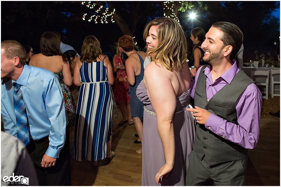 Vineyard Wedding reception dancing.