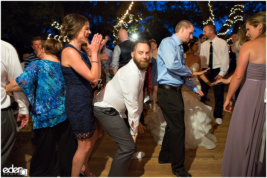 Vineyard Wedding reception dancing.