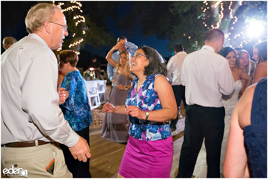 Vineyard Wedding reception dancing.