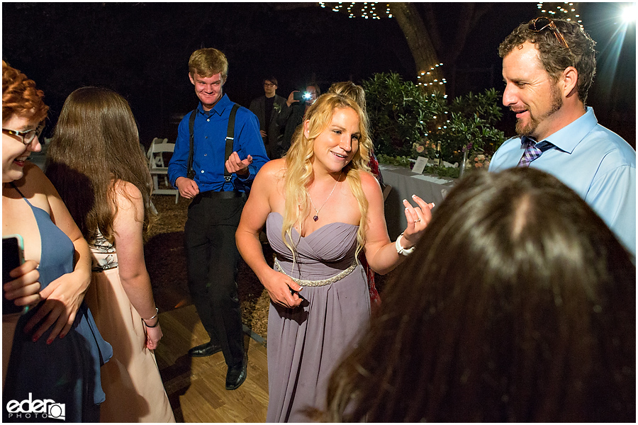 Vineyard Wedding reception dancing.