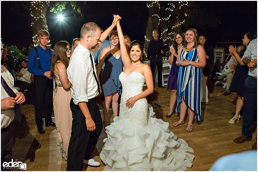 Vineyard Wedding reception dancing.