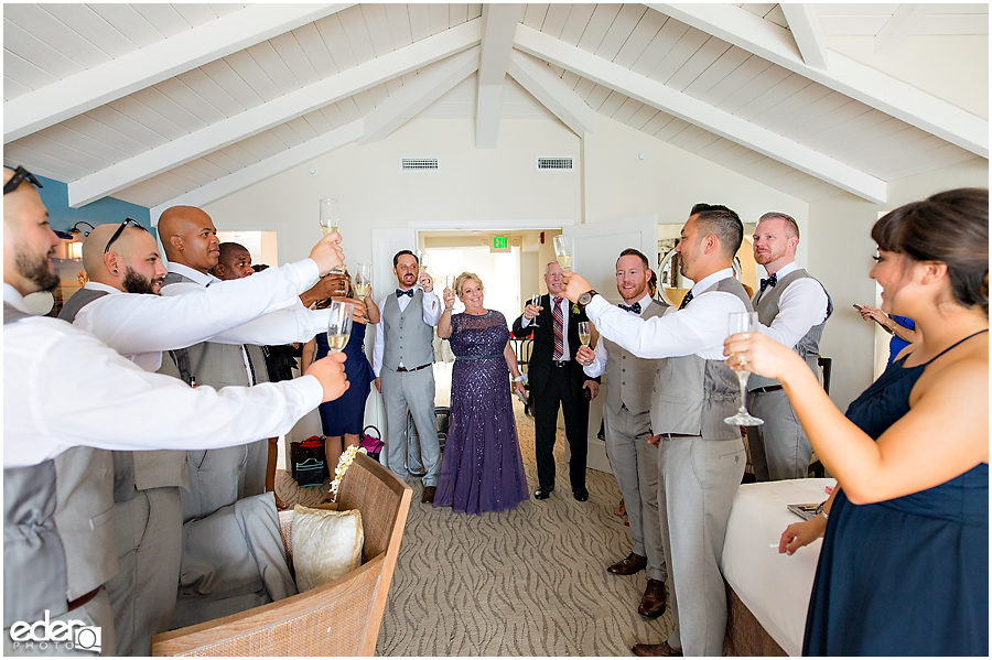 Laguna Beach Wedding - toasts before wedding