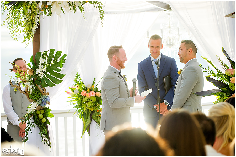 Laguna Beach Wedding ceremony at Occasions - vow exchange