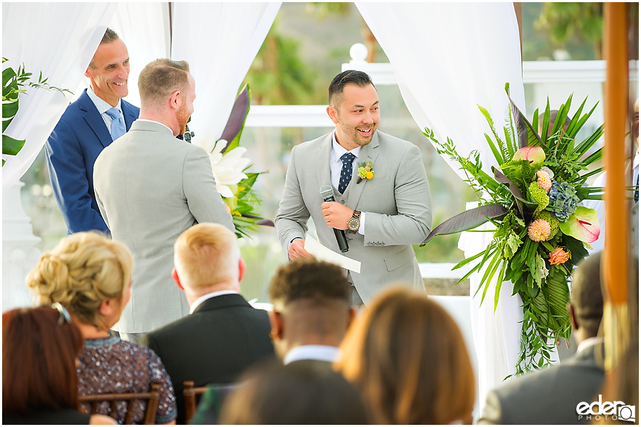 Laguna Beach Wedding ceremony at Occasions - vow exchange