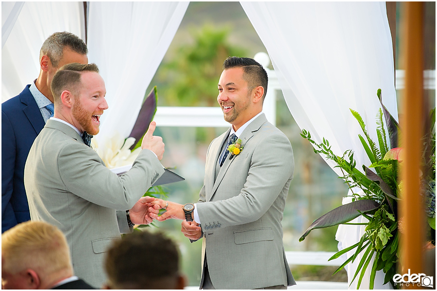 Laguna Beach Wedding ceremony at Occasions - ring exchange