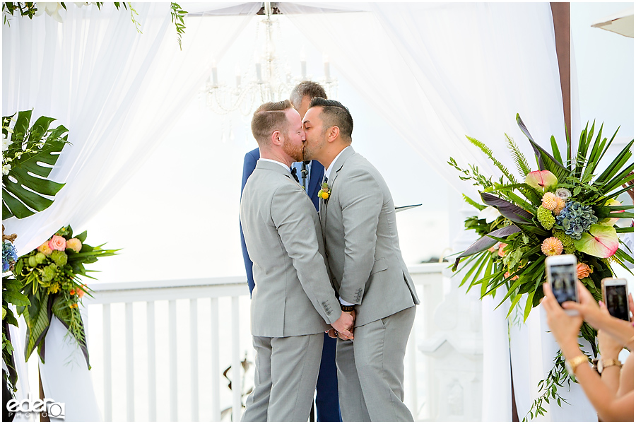 Laguna Beach Wedding ceremony at Occasions - kiss