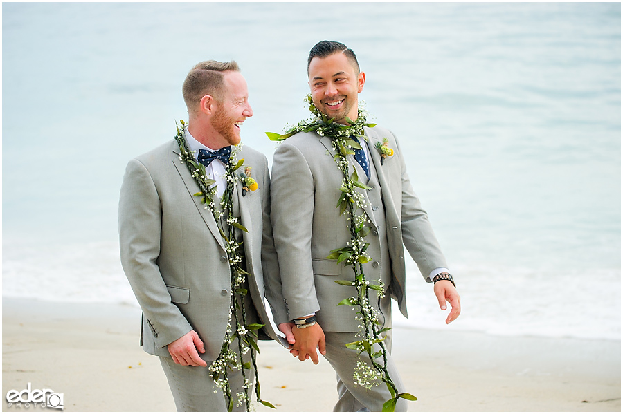 Laguna Beach Wedding ceremony at Occasions - couple portraits on beach