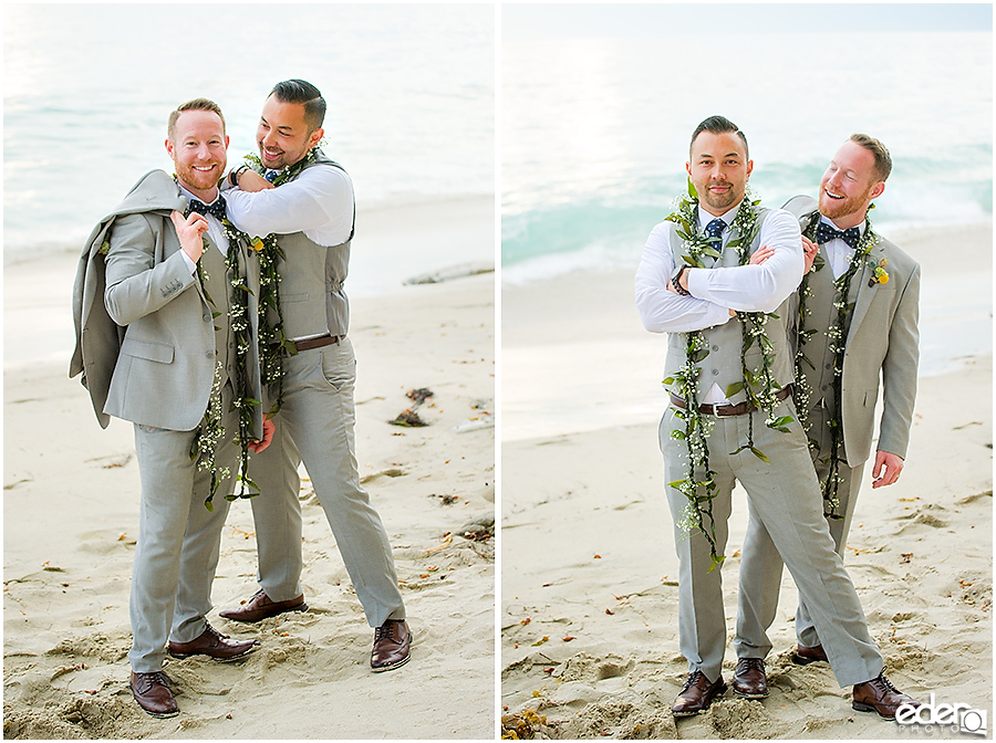 Laguna Beach Wedding ceremony at Occasions - couple portraits on beach