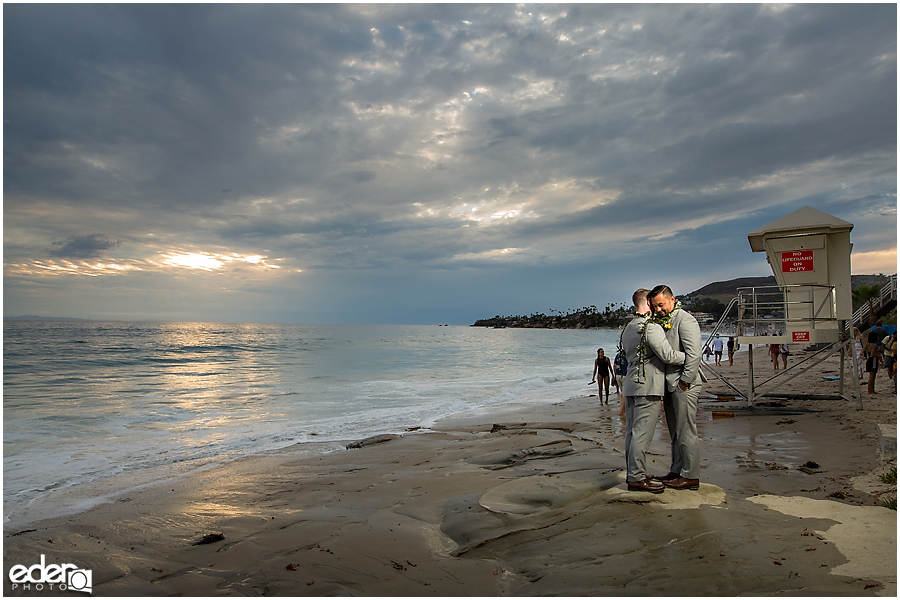 Laguna Beach Wedding ceremony at Occasions - sunset couple portraits