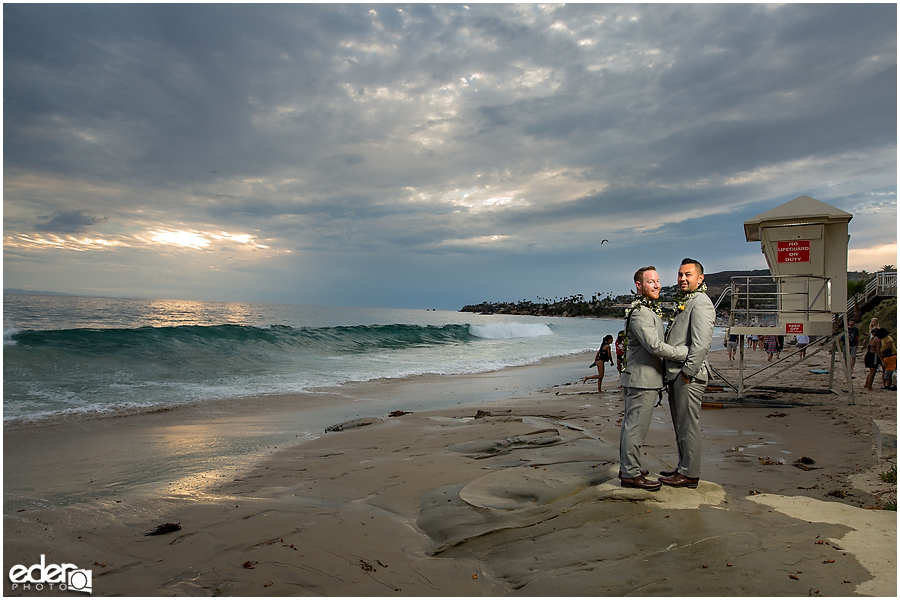 Laguna Beach Wedding ceremony at Occasions - sunset couple portraits