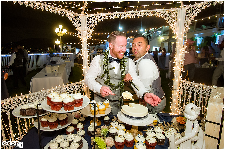 Laguna Beach Wedding at Occasions - cake cutting