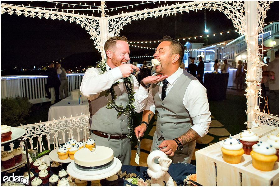 Laguna Beach Wedding at Occasions - cake cutting