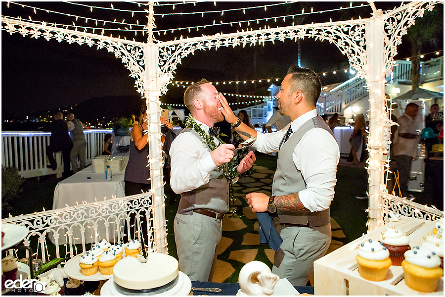 Laguna Beach Wedding at Occasions - cake cutting