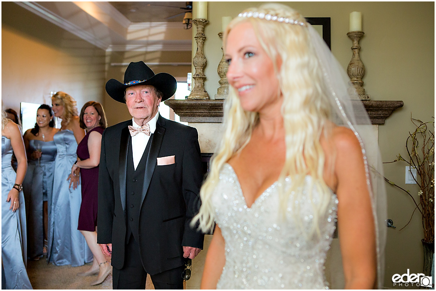 Private Estate Wedding: bride and father