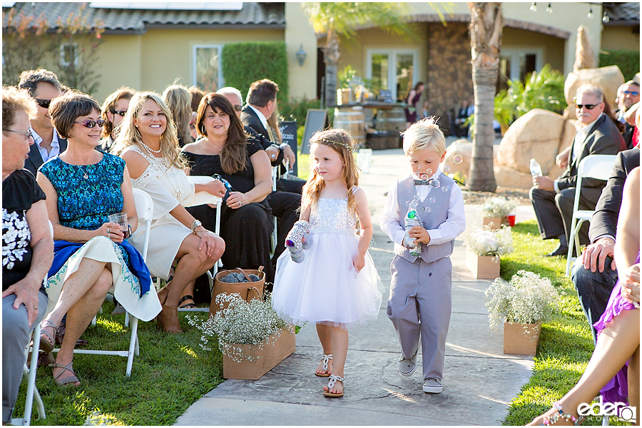 Private Estate Wedding Ceremony: flower girl