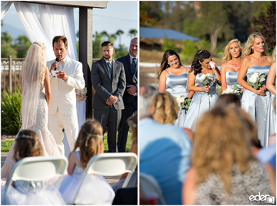 Private Estate Wedding Ceremony: vow exchange