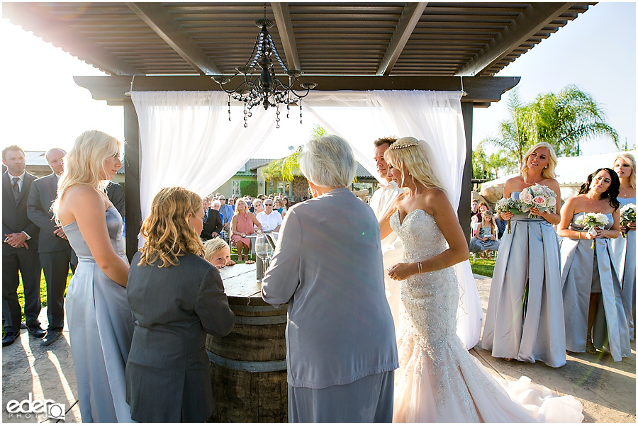 Private Estate Wedding Ceremony: sand ceremony