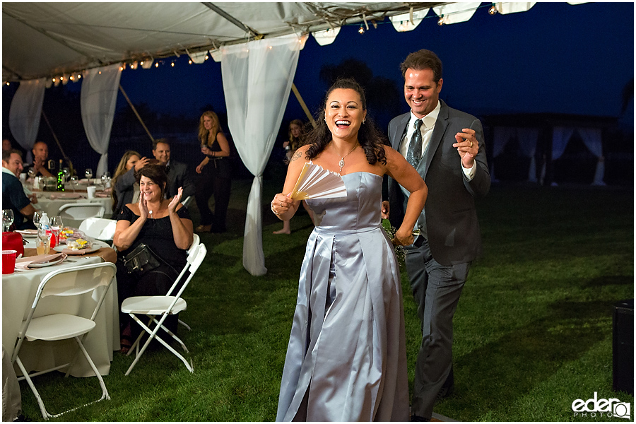 Private Estate Wedding Reception: grand entrance dancing