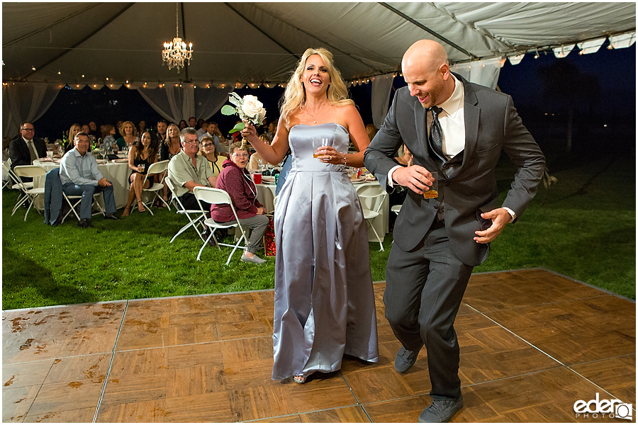 Private Estate Wedding Reception: grand entrance dancing