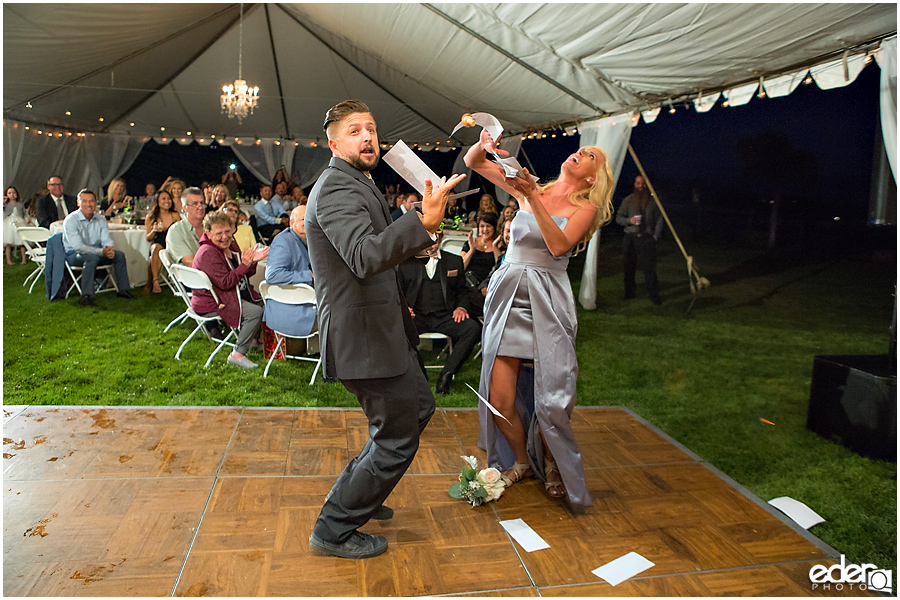 Private Estate Wedding Reception: grand entrance dancing