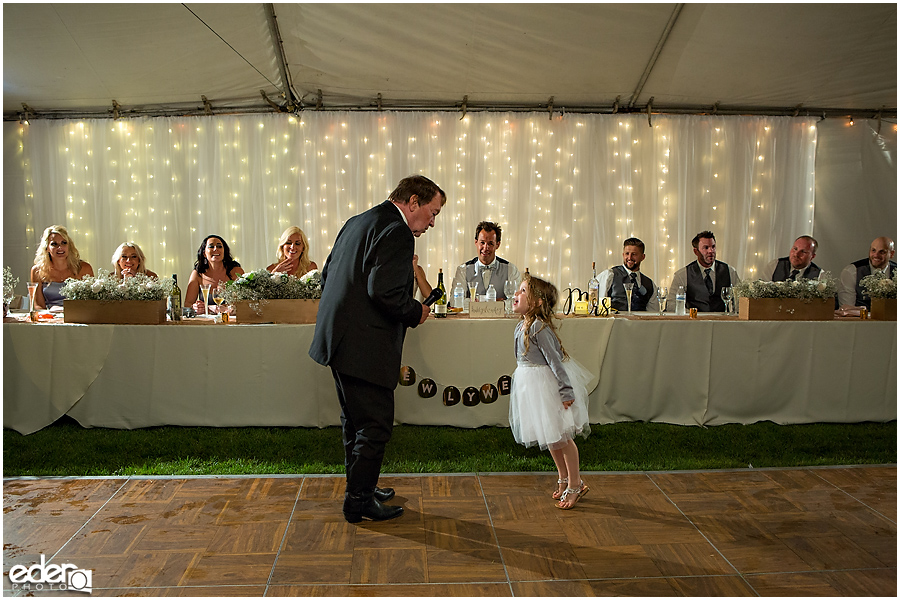 Private Estate Wedding Reception: father of the bride toast